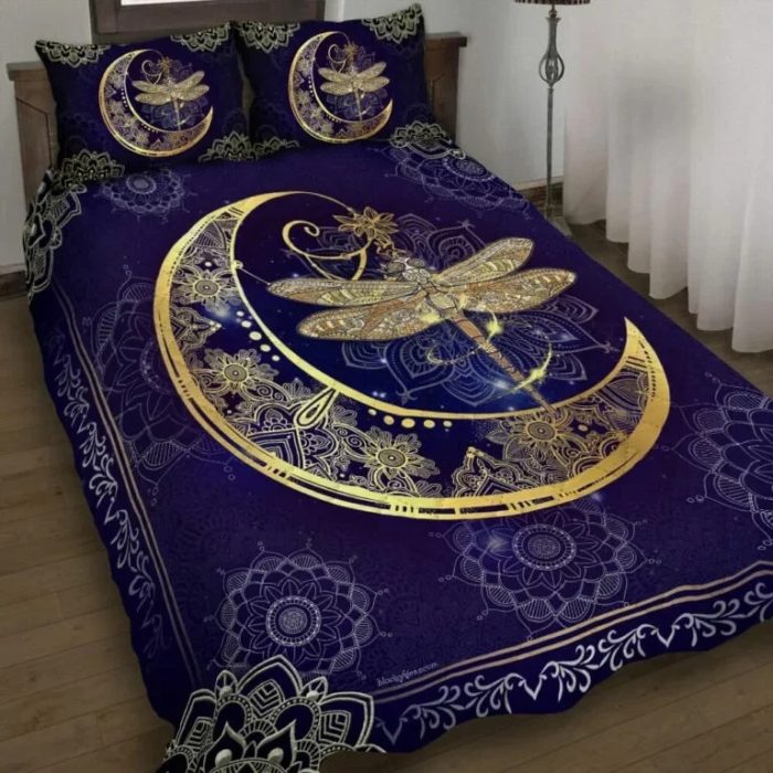 Dragonfly Moon Quilt Bedding Set