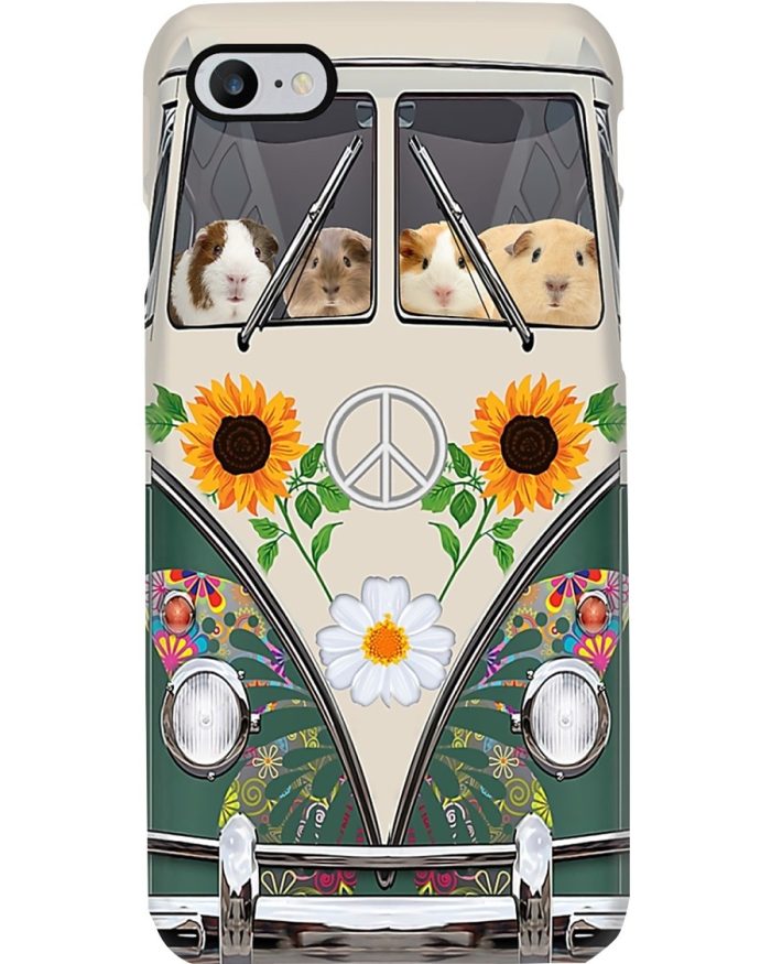 Hippie phone Case, Guinea Pig VW Volkswagen Beetle bugs Hippie flowers