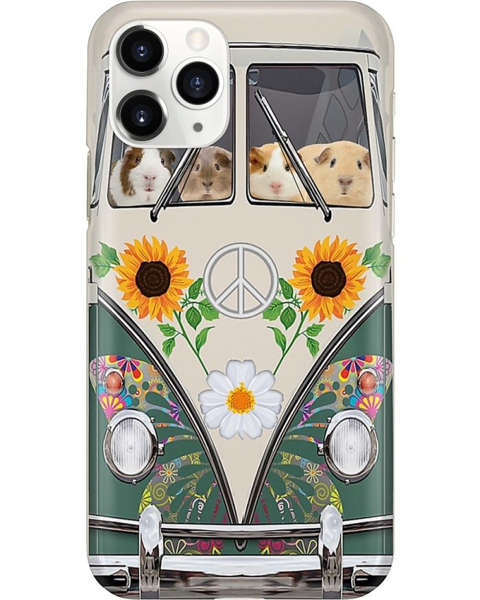 Hippie phone Case, Guinea Pig VW Volkswagen Beetle bugs Hippie flowers