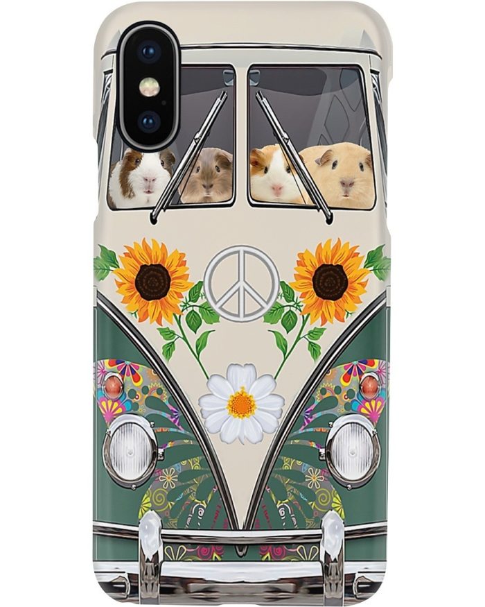 Hippie phone Case, Guinea Pig VW Volkswagen Beetle bugs Hippie flowers