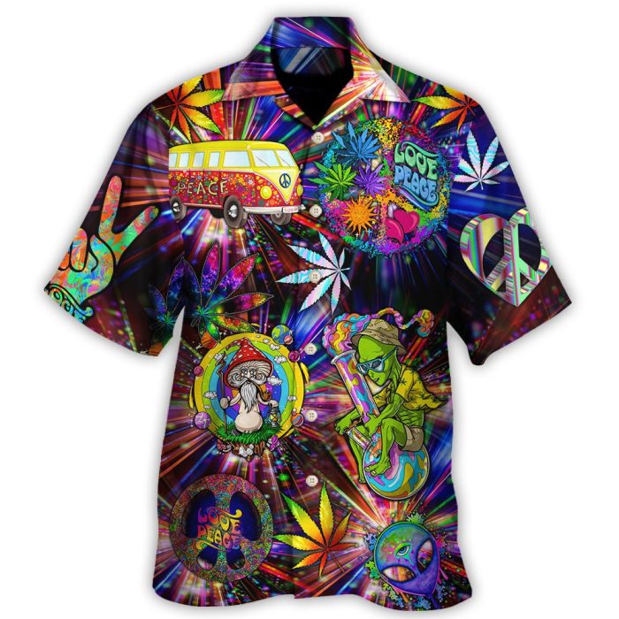 Hawaiian Hippie Shirt, Trippy Hawaiian Shirts V777